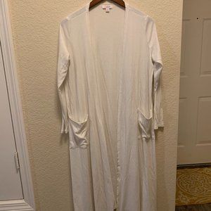 LuLaRoe Long White Cardigan